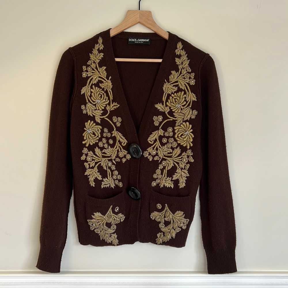 Dolce & Gabbana vintage embroidered cashmere cardigan